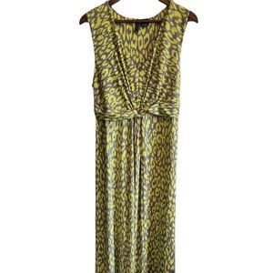New Directions Lime Green and Gray Maxi Dress